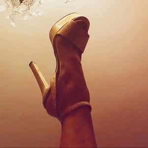 Gucci Gold Stilletos